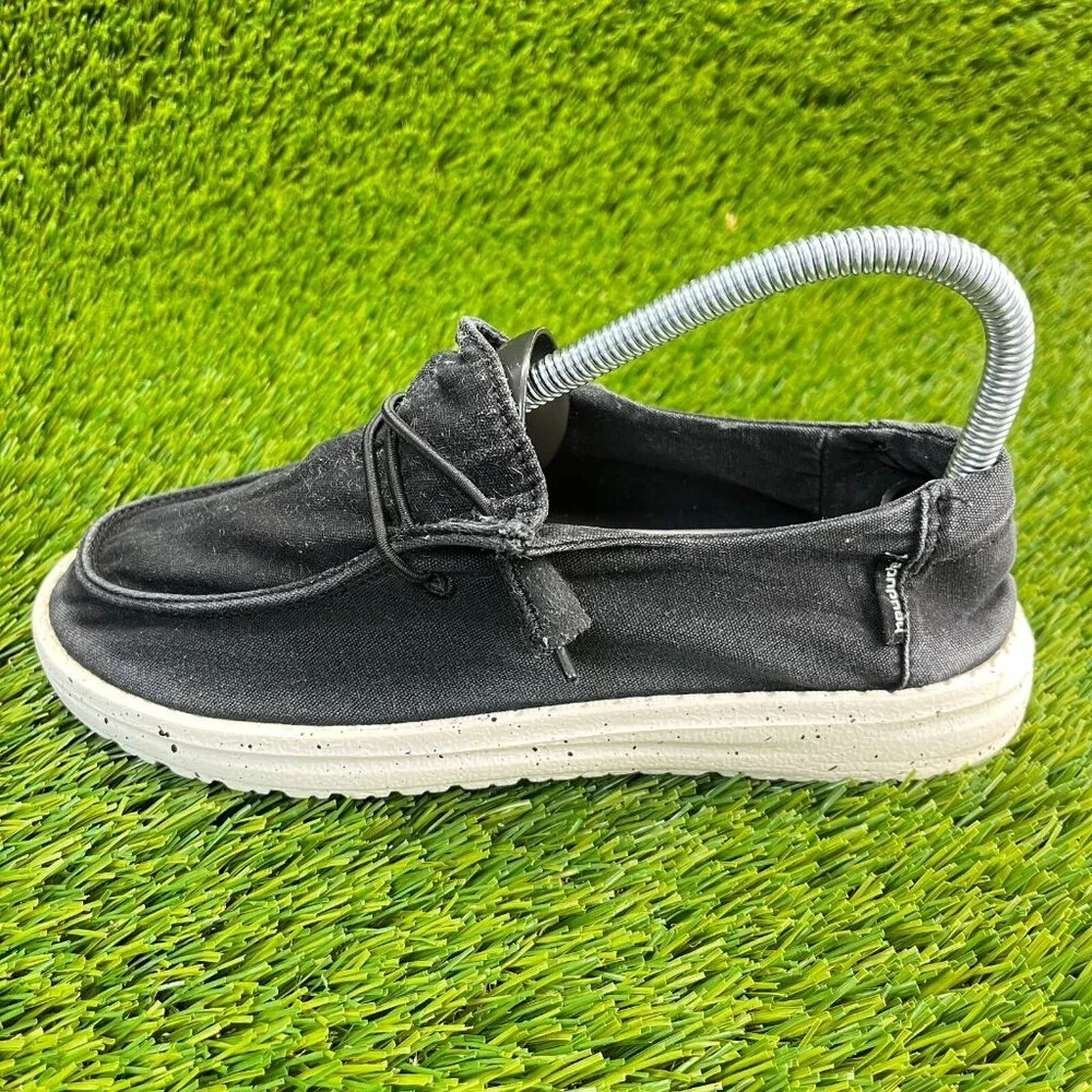 Hey Dude Wendy L Womens Size 5 Black Walking Breathable‎ Shoes Slip Ons